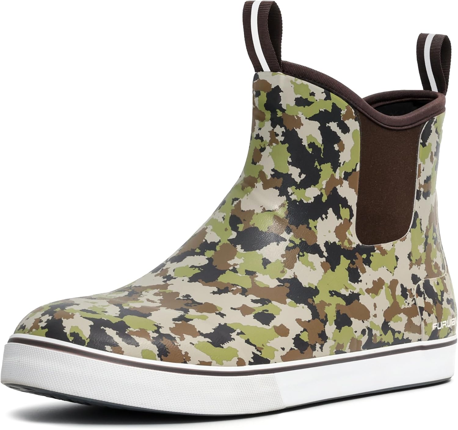 

Мужские ботинки Furuian Deck, рыболовные ботинки, водонепроницаемые дождевые ботинки, ботильоны на щиколотку, слипоны из неопрена и резины, челси для мужчин, ботинки для садоводства, рыбалки, походов, плавания и парусного спорта, коричневый