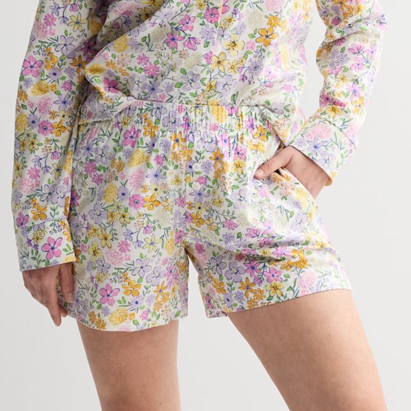 

Женские плетеные шорты для сна Sonoma Goods For Life, цвет white floral