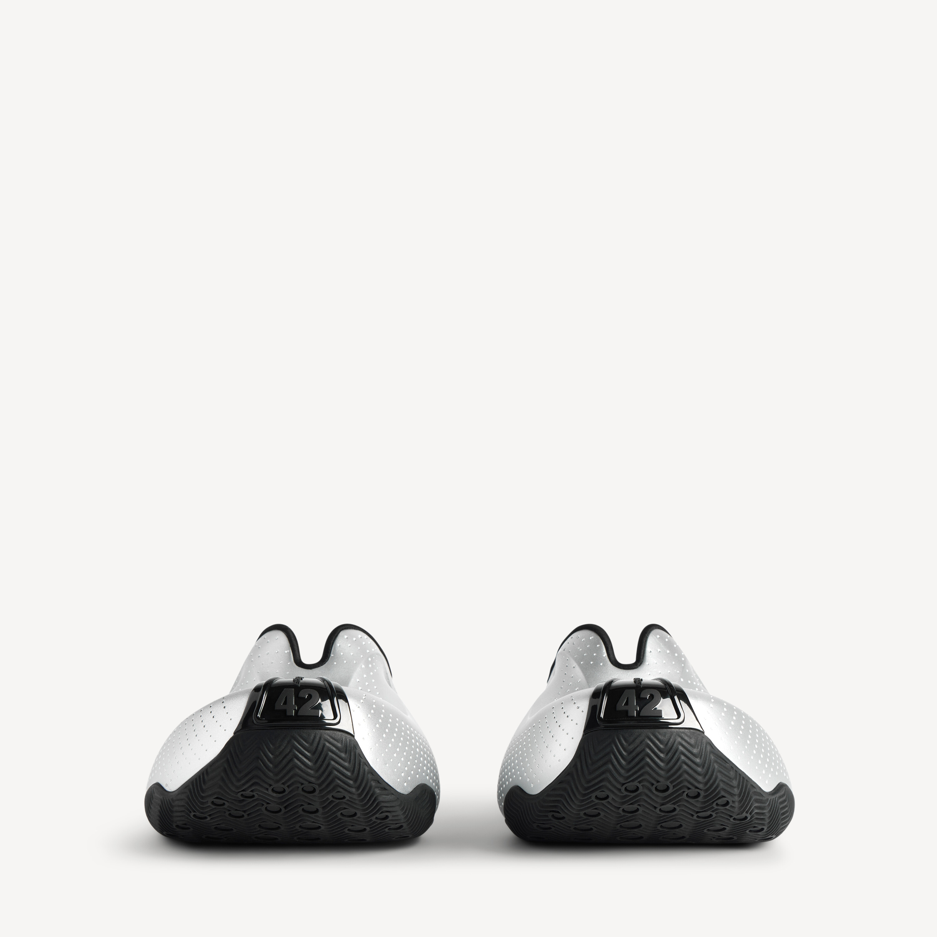 BALENCIAGA Мужские баскетбольные мюли-кроссовки серебристо-черного цвета — фото 3