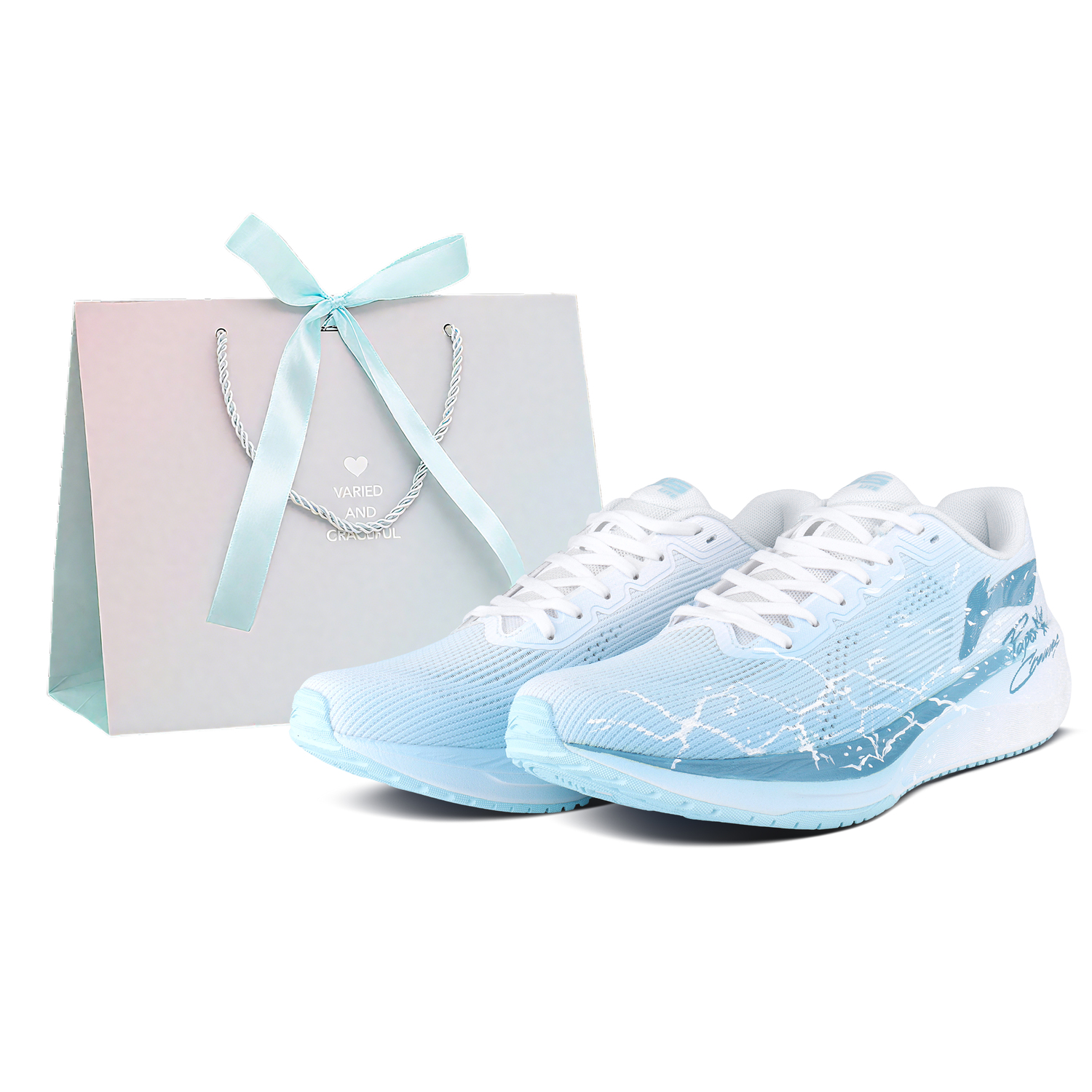 

Wuyue 2.0 амортизирующий нескользящий износостойкий низкий LINING, синий белый gradient (special shopping bag)