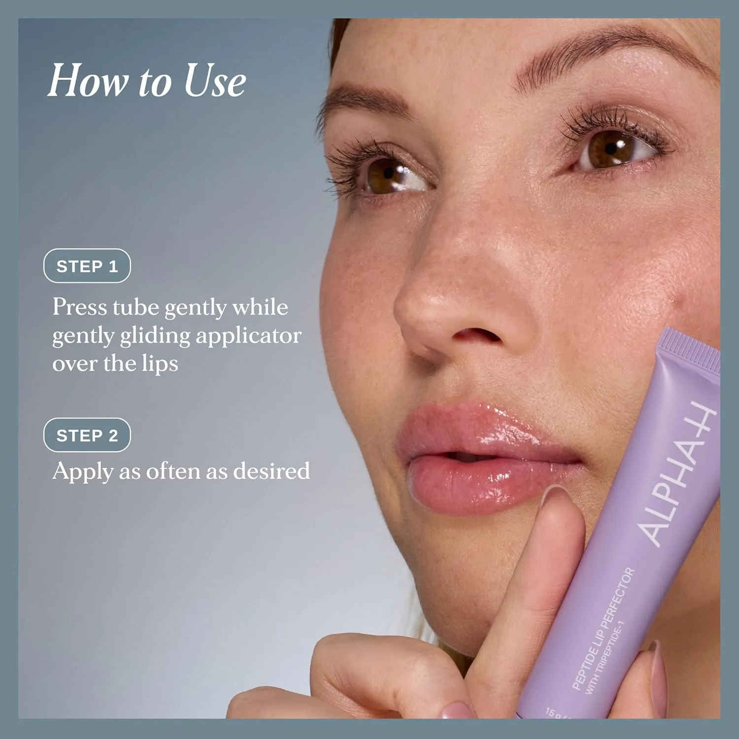 Alpha-H Peptide Lip Perfector - увлажняющий бальзам для губ с трипептидом-1 и гиалуроновой кислотой, мята, для гладких и упругих губ — фото 4