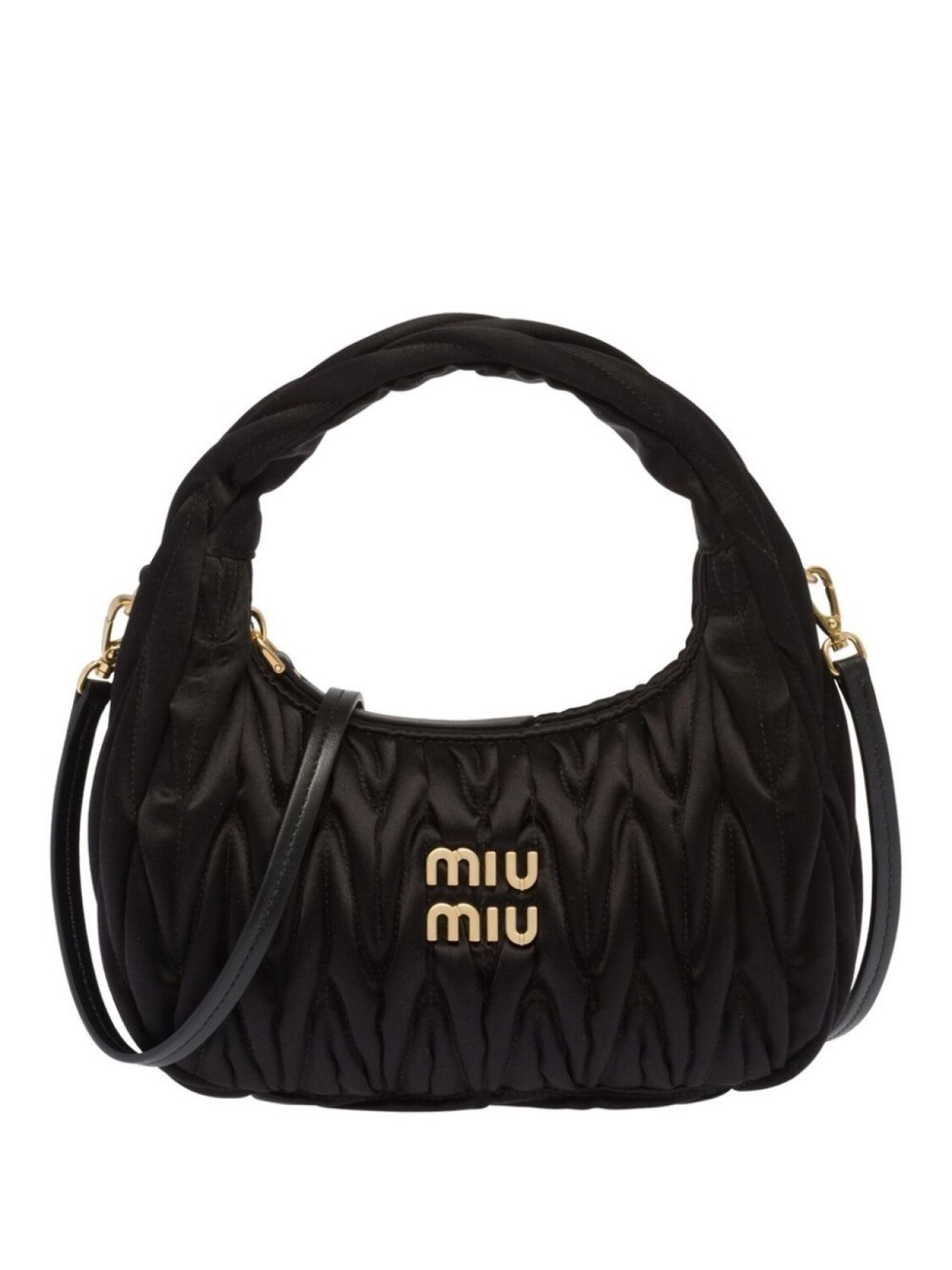 

Стеганая мини-сумка Miu Miu Wander, черный