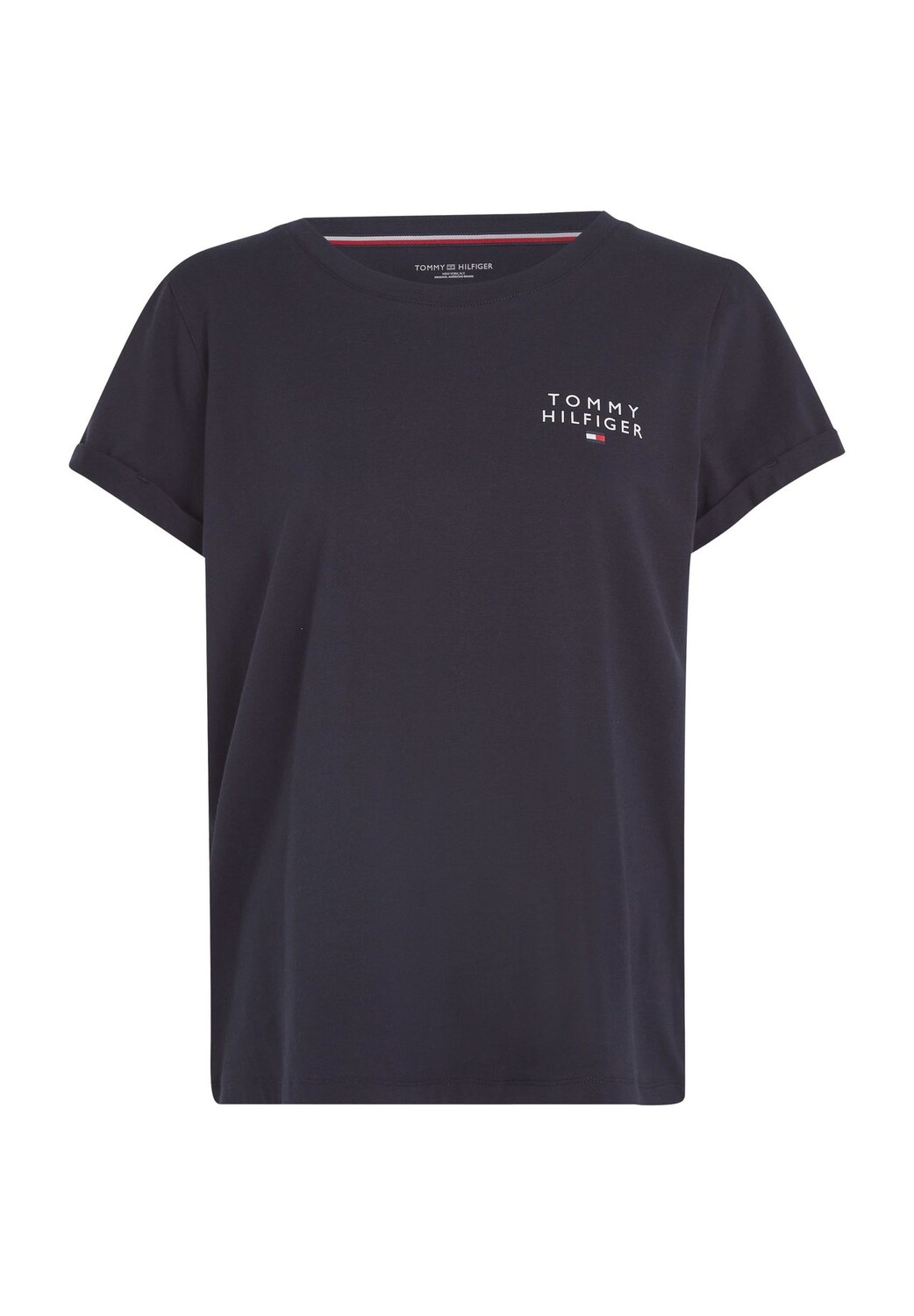 

Оригинальная футболка, круглый вырез, логотип, для женщин TOMMY HILFIGER, синий