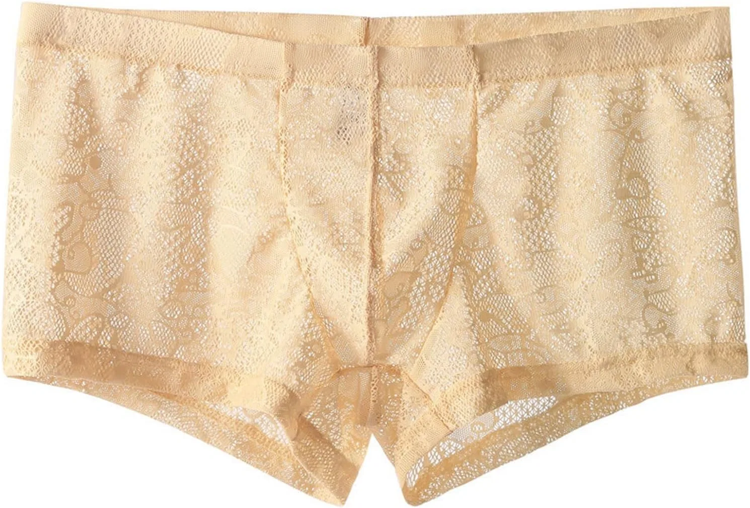 Боксеры кружевные прозрачные с заниженной талией, Beige