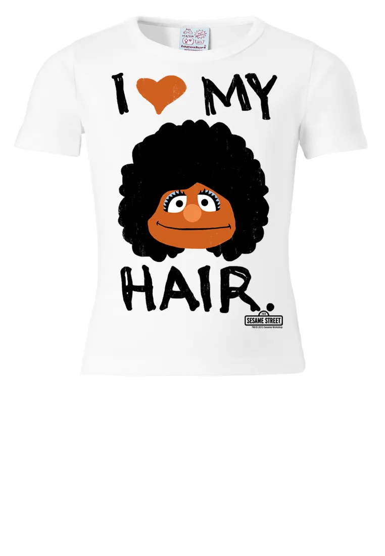 

Футболка Logoshirt "I Love My Hair" с великолепным принтом спереди, розовый
