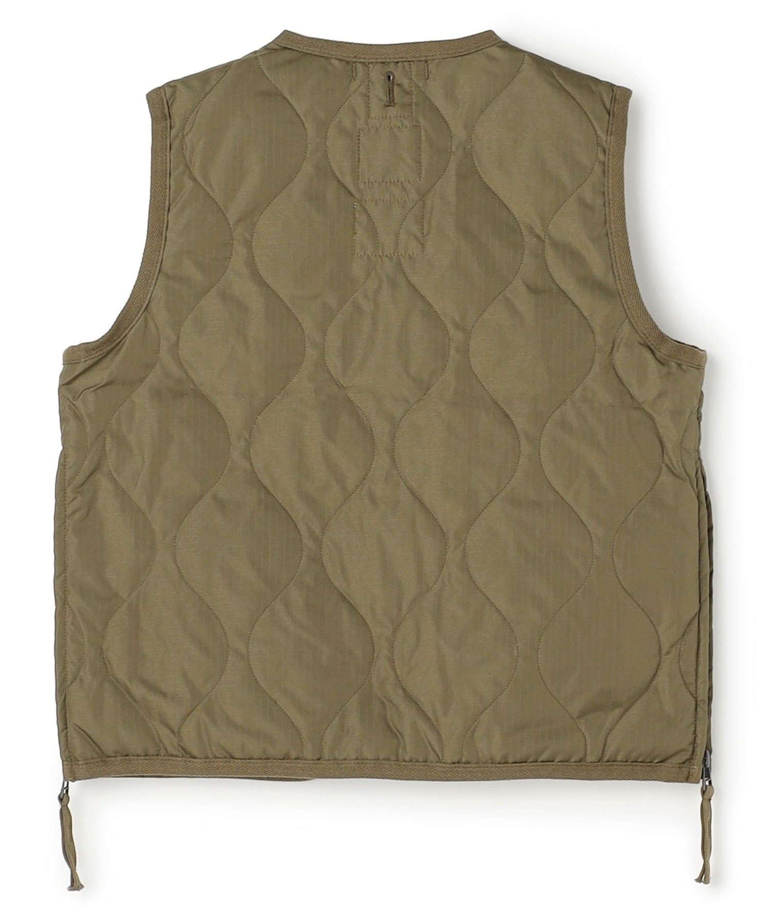 Пуховый жилет TAION Military Zip V-Neck (унисекс) (размеры 120-150 см) Unfilo, Dark Olive [054] — фото 2