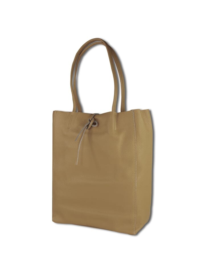 

Наплечная сумка Toscanto Shopper, Schultertasche Leder braun, beige ca. 30cm