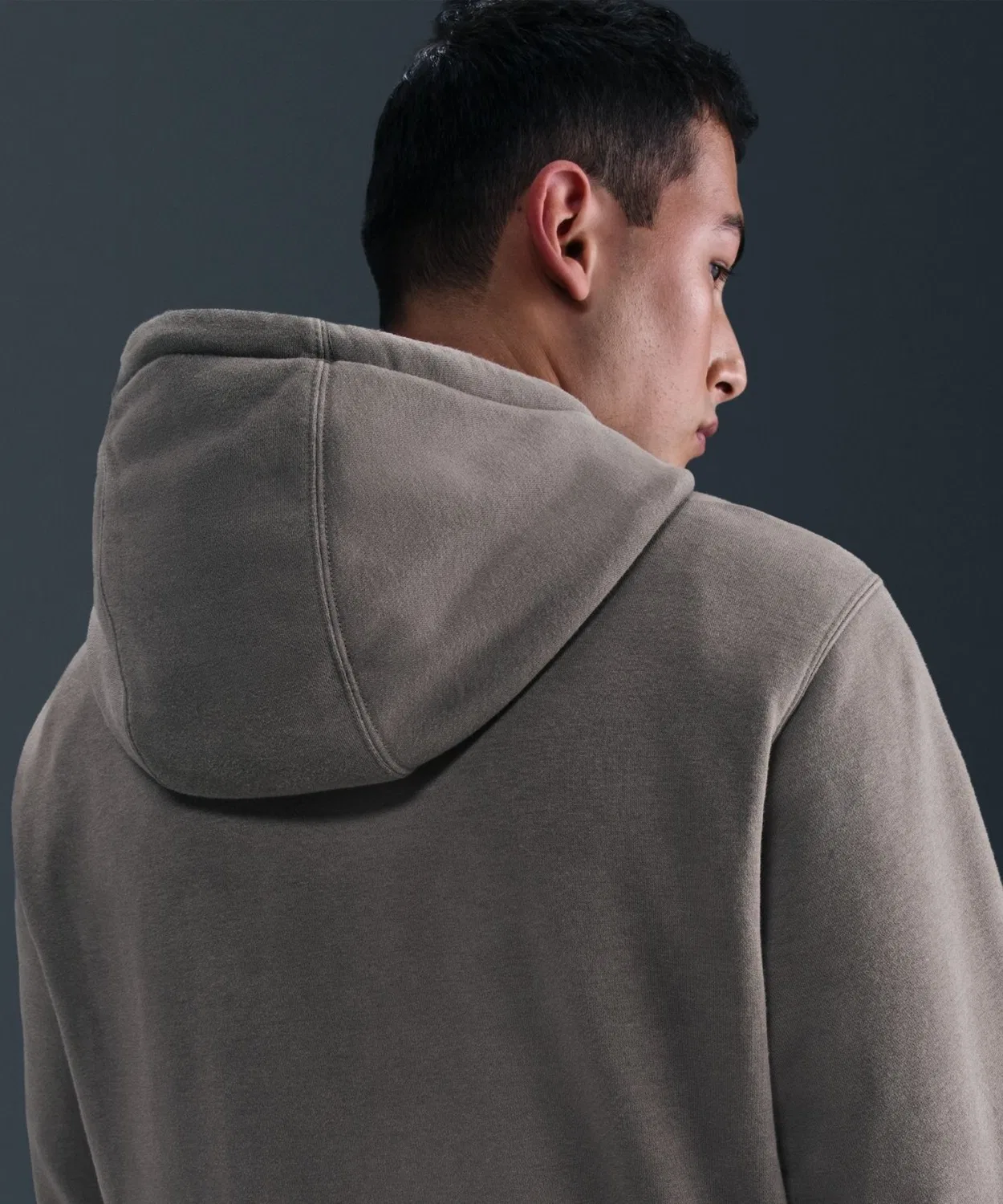 Толстовка Nike Club BB L/S с капюшоном, флисовая, тёмно-серый — фото 3