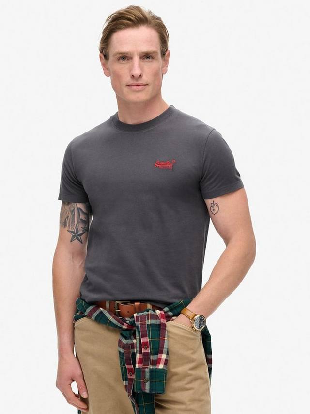 

Футболка с логотипом essential Superdry, цвет Graphite Black/Fluro