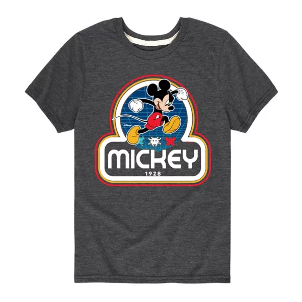 

Футболка для мальчиков 8-20 с ретро-принтом Mickey Mouse Disney, серый