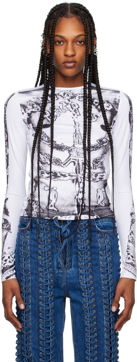 

Белая футболка с длинным рукавом «The Gaultier Paris» Jean Paul Gaultier
