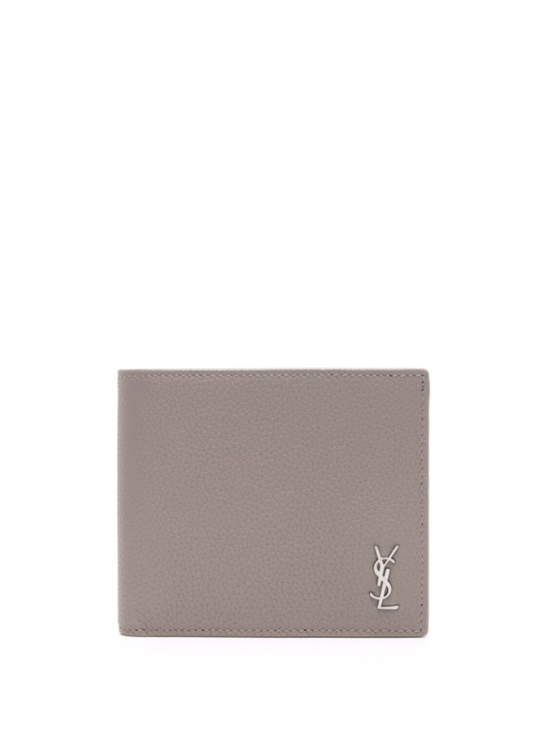 

Saint Laurent YSL logo-plaque leather wallet, серый