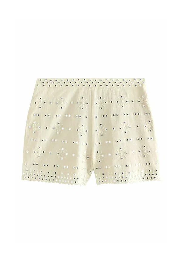 Шорты Next, Regular fit embellished mirror, кремовый