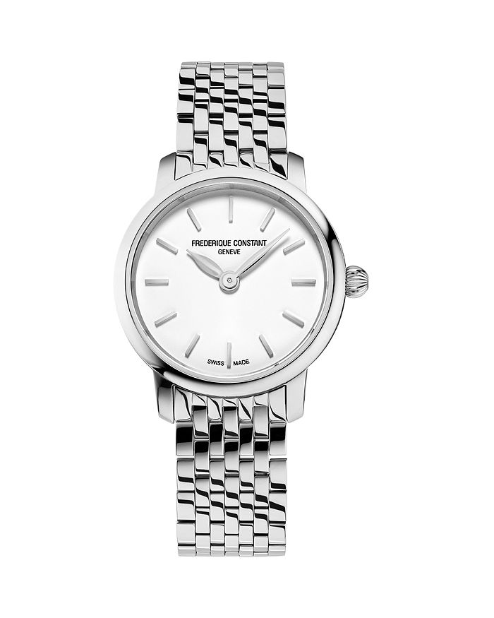 

Тонкие часы, 25 мм Frederique Constant, белый
