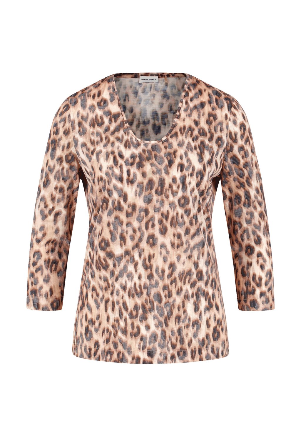 

Топ с длинными рукавами 3/4 ARM AUSBRENNER-QUALITAT Gerry Weber, цвет Sesame Camel Schwarz Leo Druck