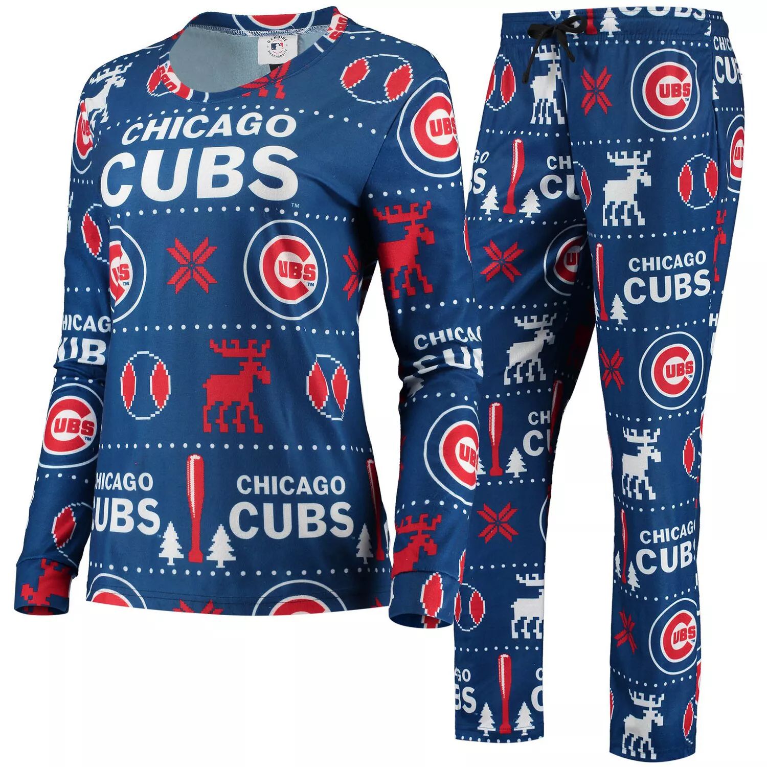 

Женский пижамный комплект FOCO Royal Chicago Cubs Ugly