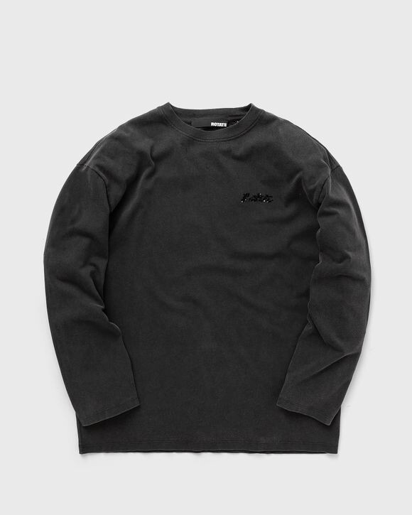 

Топ Rotate Birger Christensen Long Sleeve Tee, черный