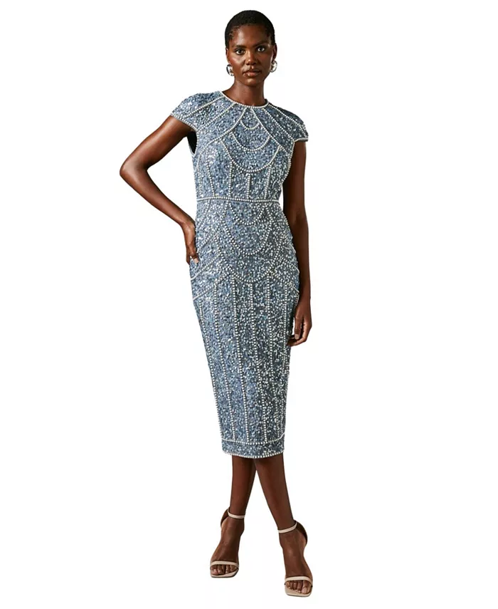 

Женское платье-карандаш с декоративными элементами Coast, синий