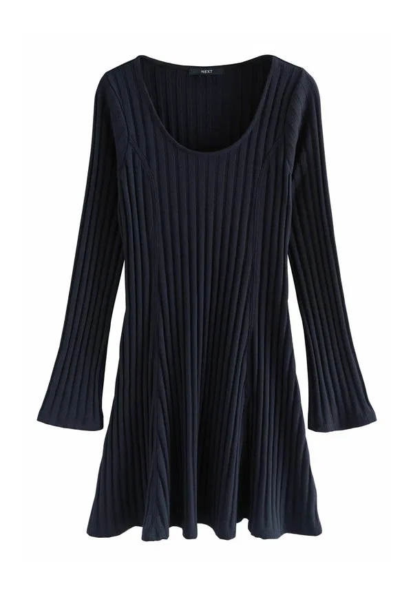 Мини-Платье-Сарафан с длинными рукавами и вырезом-лодочкой Next, Navy Blue