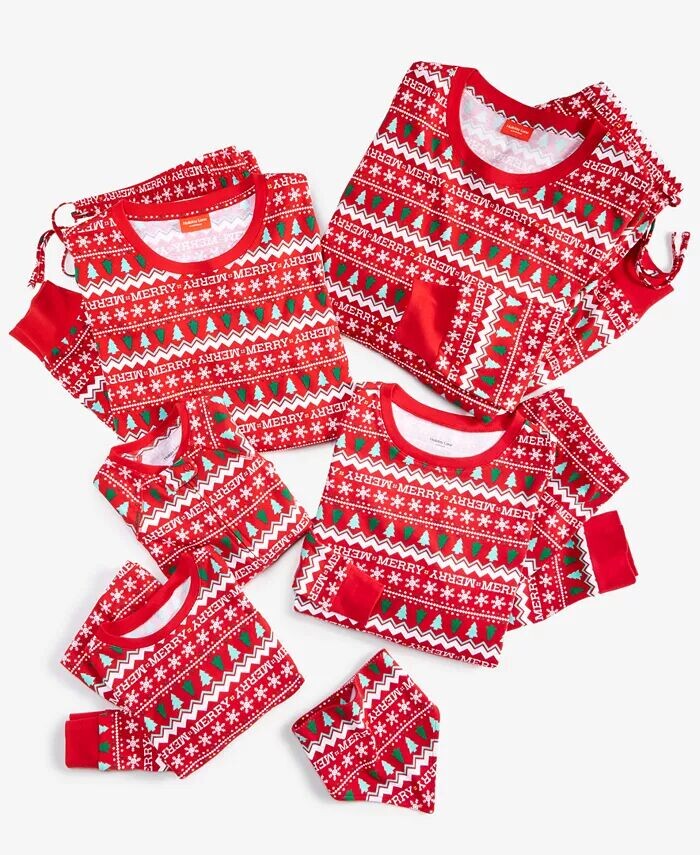 

Одинаковый пижамный комплект Merry Family Pajamas, красный