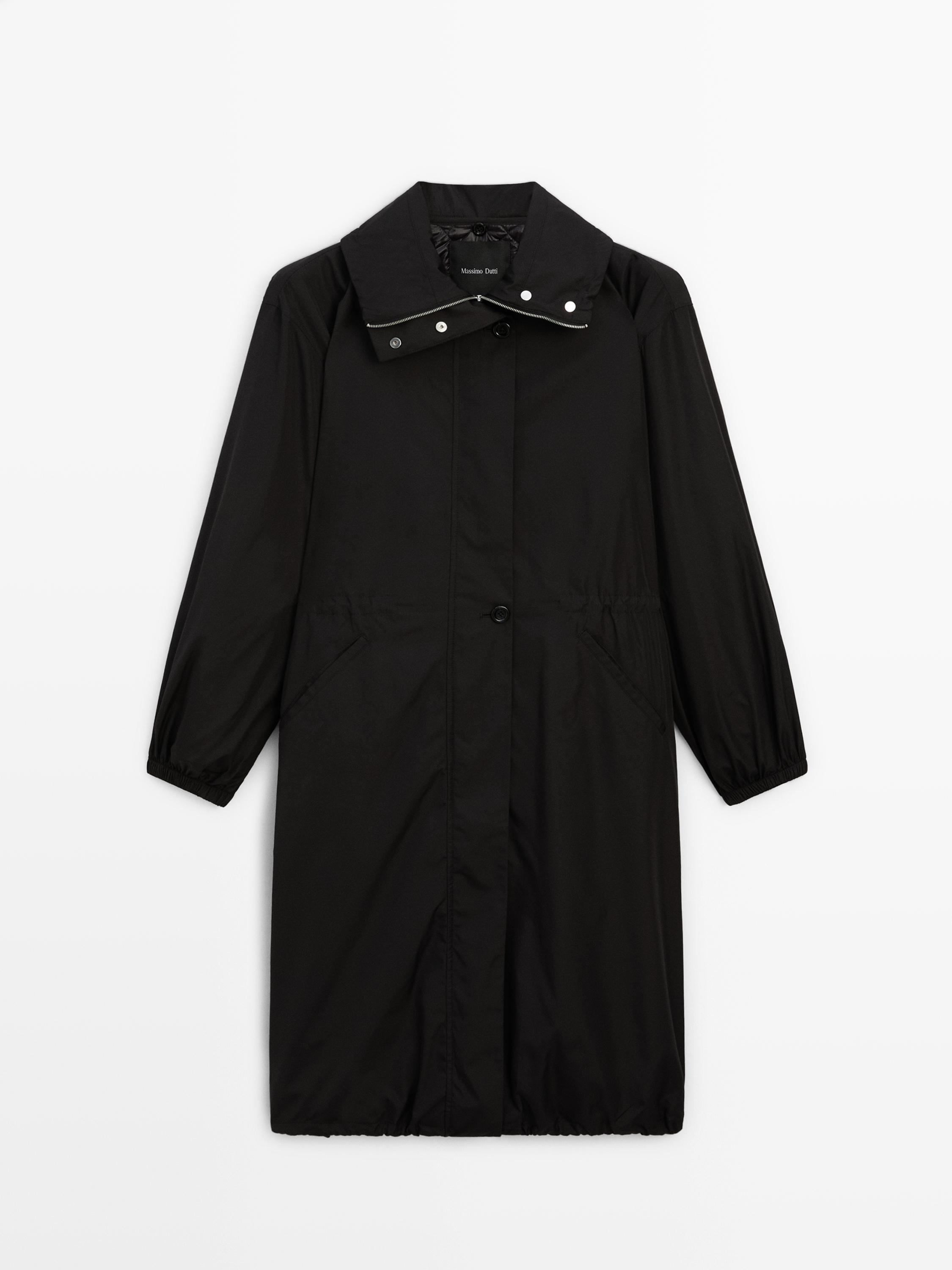Водоотталкивающая парка со съемным внутренним жилетом Massimo Dutti, black — фото 2