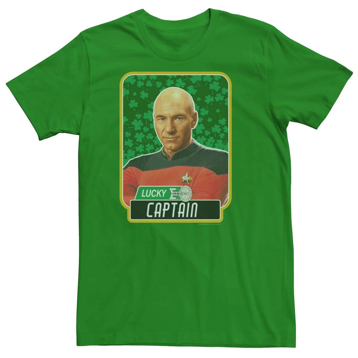 

Мужская футболка Star Trek Captian Picard St. Патрика Licensed Character