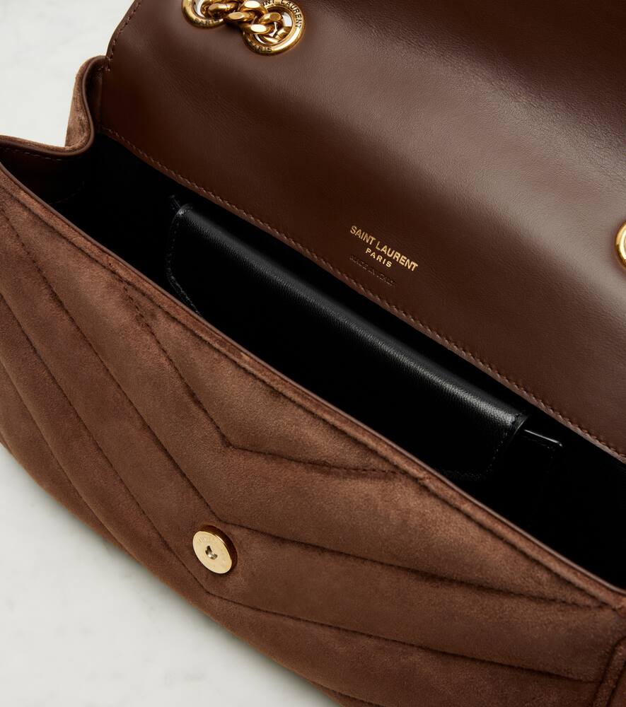 Сумка через плечо Lou Lou Small из матовой замши мателассе Saint Laurent, Brown Coffee — фото 3