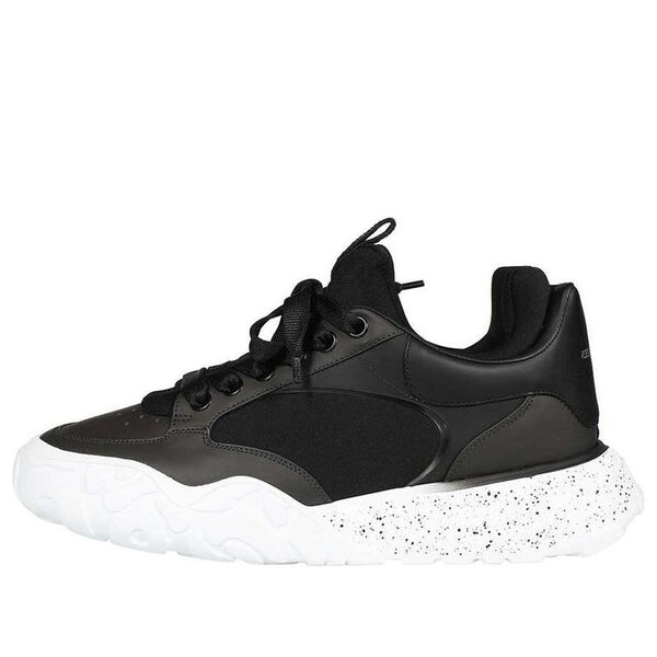 

Кроссовки court tech leather sneakers 'black white' Alexander Mcqueen, черный