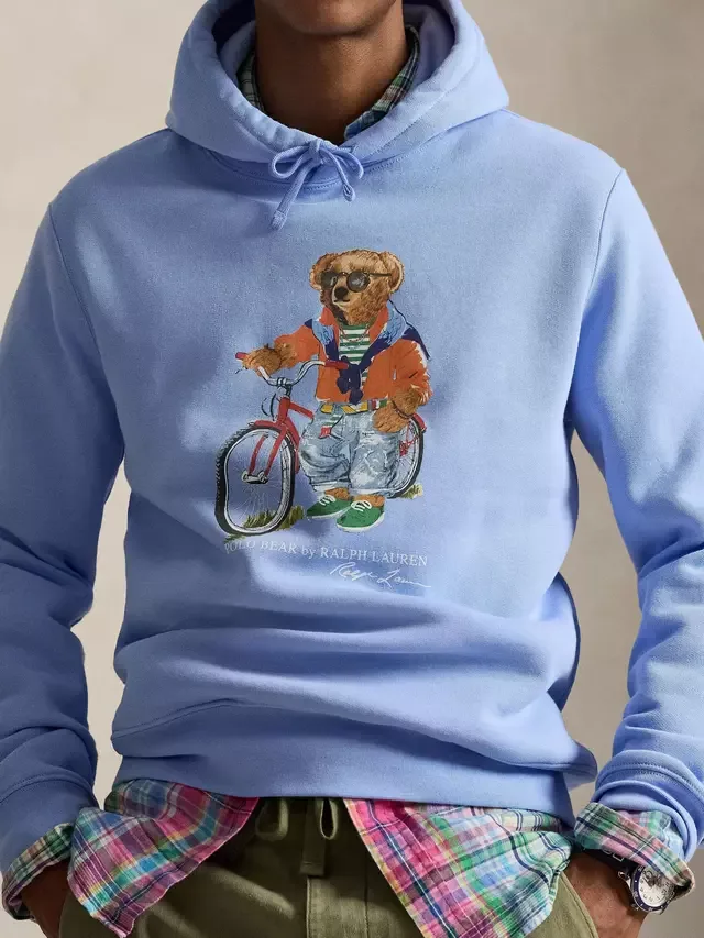 Худи Polo Bear из смесовой хлопковой ткани, цвет Остин Блю Ralph Lauren — фото 3