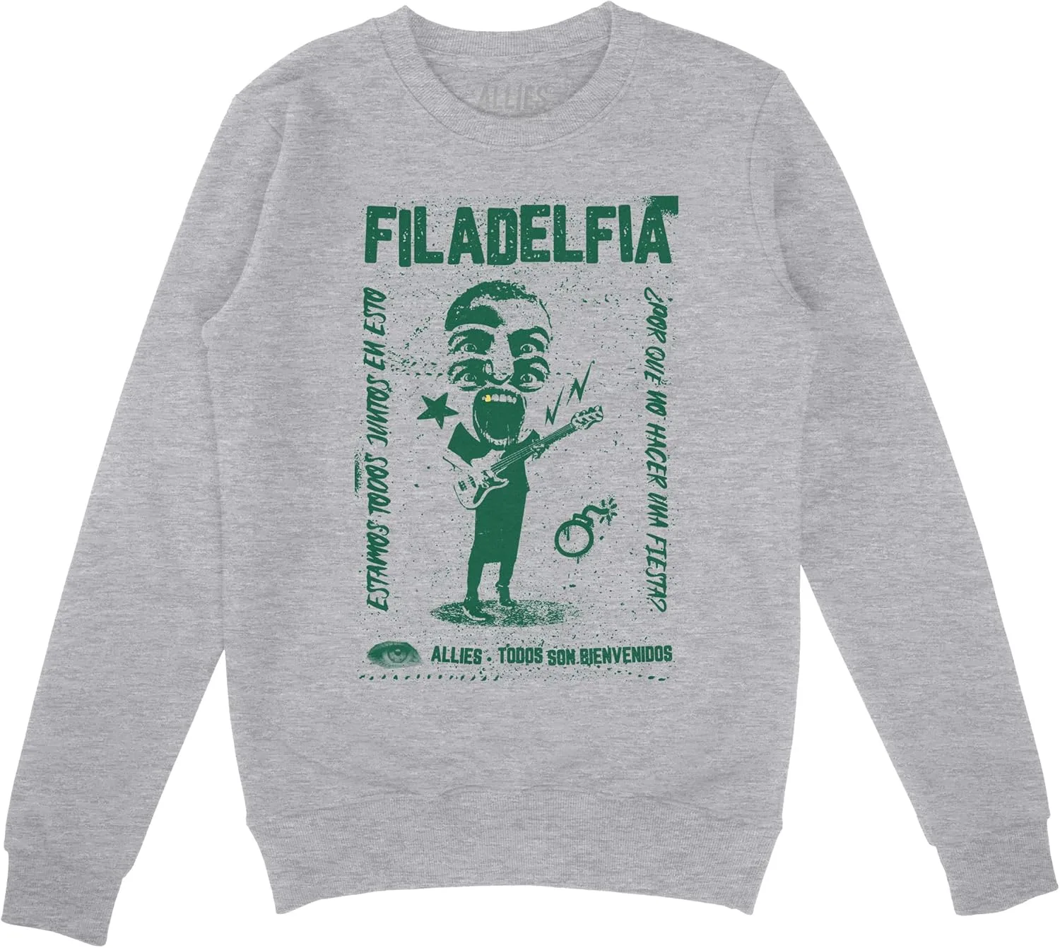 

Свитшот Allies Philadelphia | Флисовый толстовка Philly Punk Rock Music для мужчин