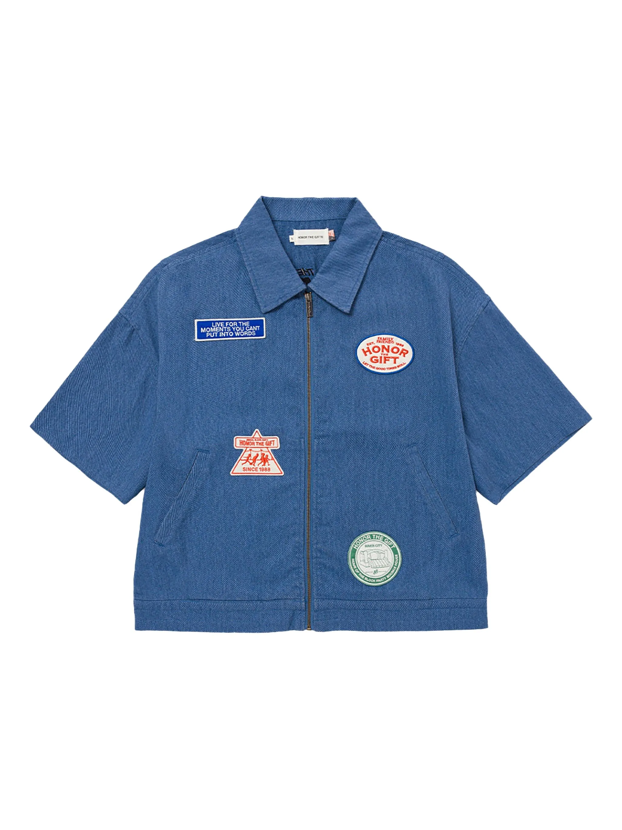 

Твиловая рубашка на молнии Honor The Gift, синий