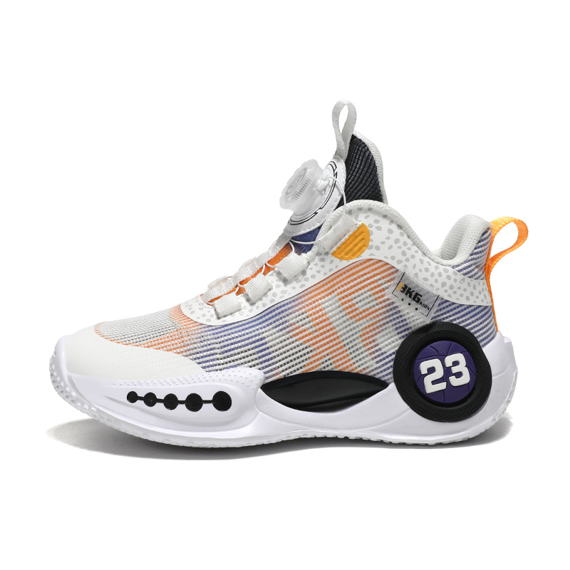 

BKG Детские противоскользящие износостойкие беговые кроссовки White Purple Orange Kids