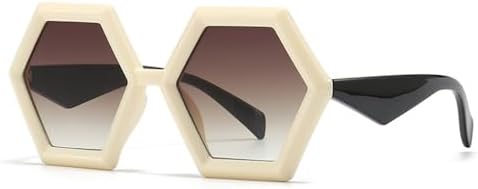 

Солнцезащитные очки в стиле ретро Polygon для женщин, градиентные оранжевые оттенки, защита от ультрафиолета UV400; солнцезащитные очки для мужчин, двухцветные MTZJH, 5