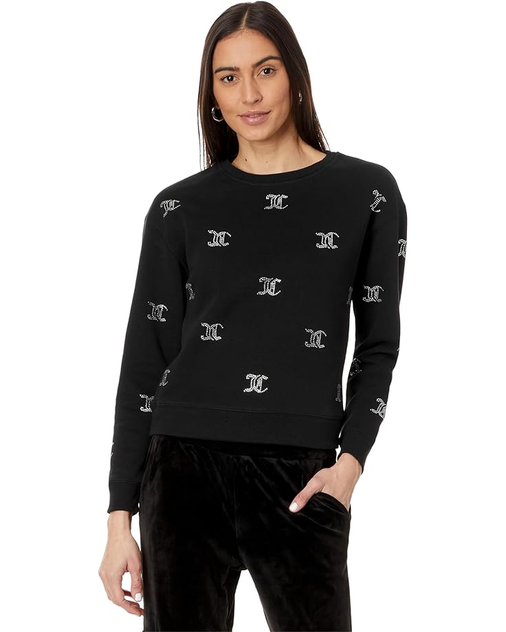 

Толстовка Juicy Couture All Over Hotfix Pullover Sweatshirts, цвет Liquorice