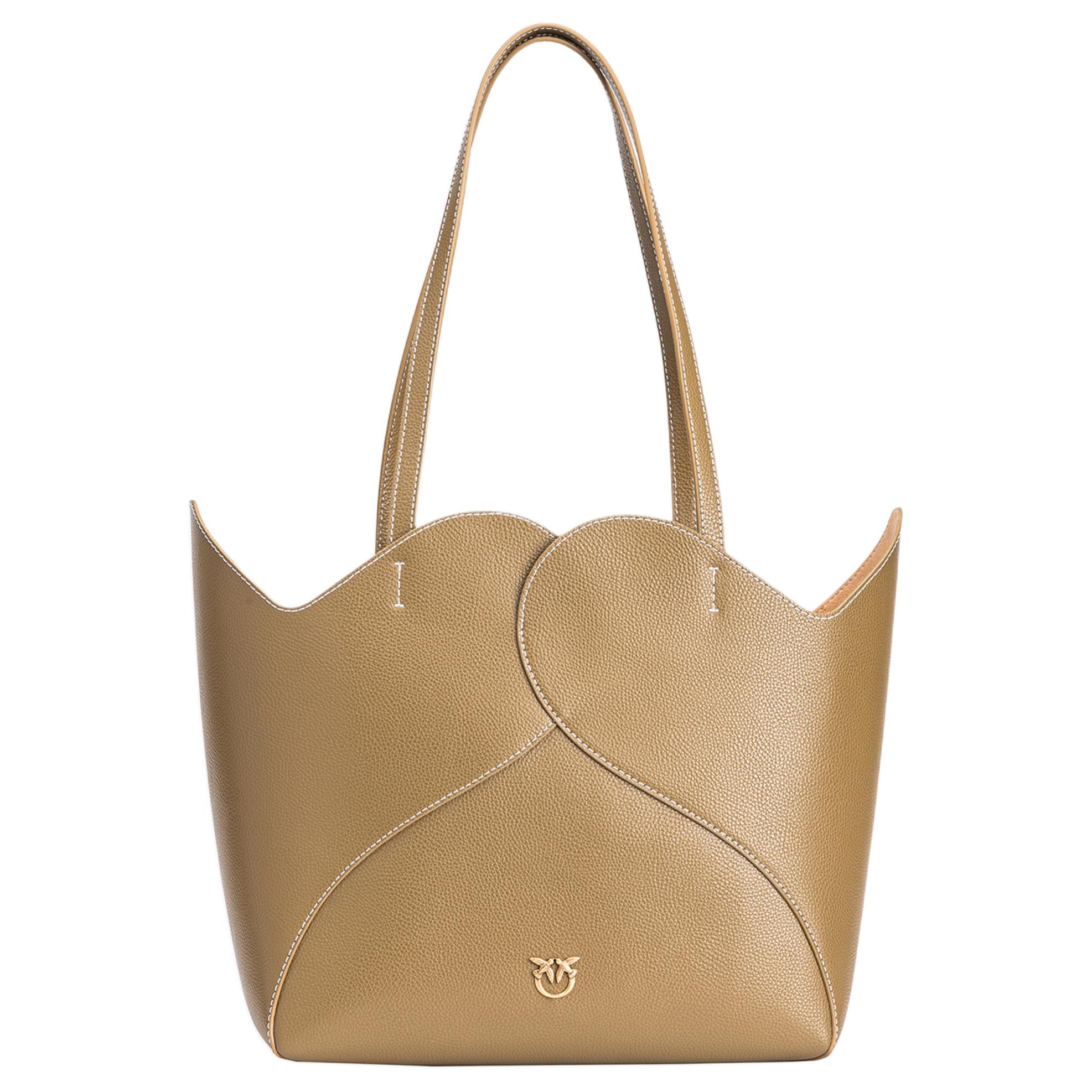 

PINKO Коричневая женская сумка через плечо из коровьей кожи