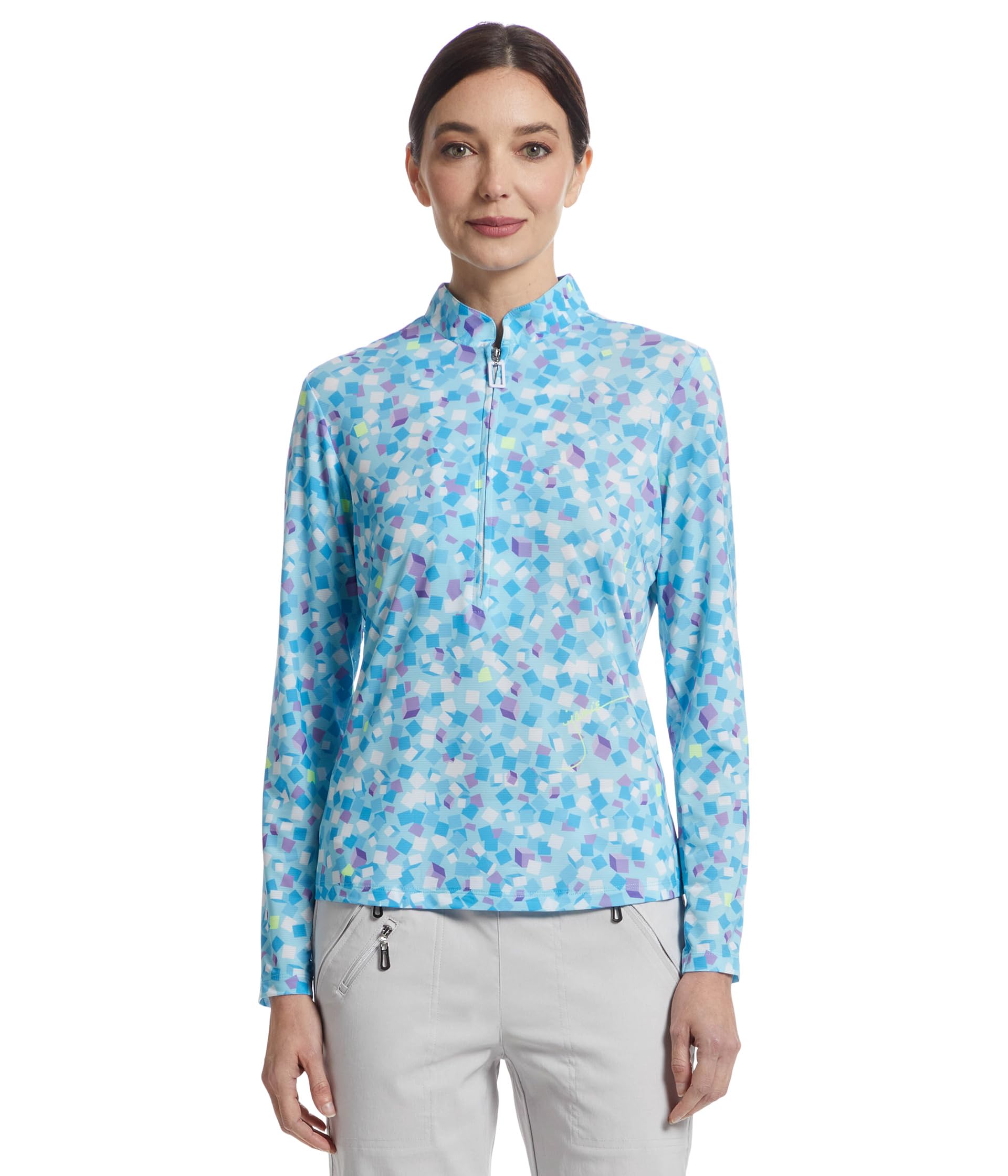 

Топ Jamie Sadock Sunsense Cubo Print Long, цвет Light Blue