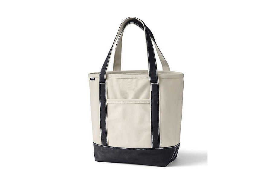 

Средняя холщовая сумка-тоут с пятью карманами и открытым верхом Lands' End, цвет natural/black, Черный, Средняя холщовая сумка-тоут с пятью карманами и открытым верхом Lands' End, цвет natural/black