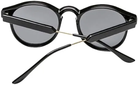 

Ретро круглые солнцезащитные очки для женщин и мужчин, прозрачные женские солнцезащитные очки для мужчин с защитой от УФ-излучения UV400 MTZJH, C1 Black Grey