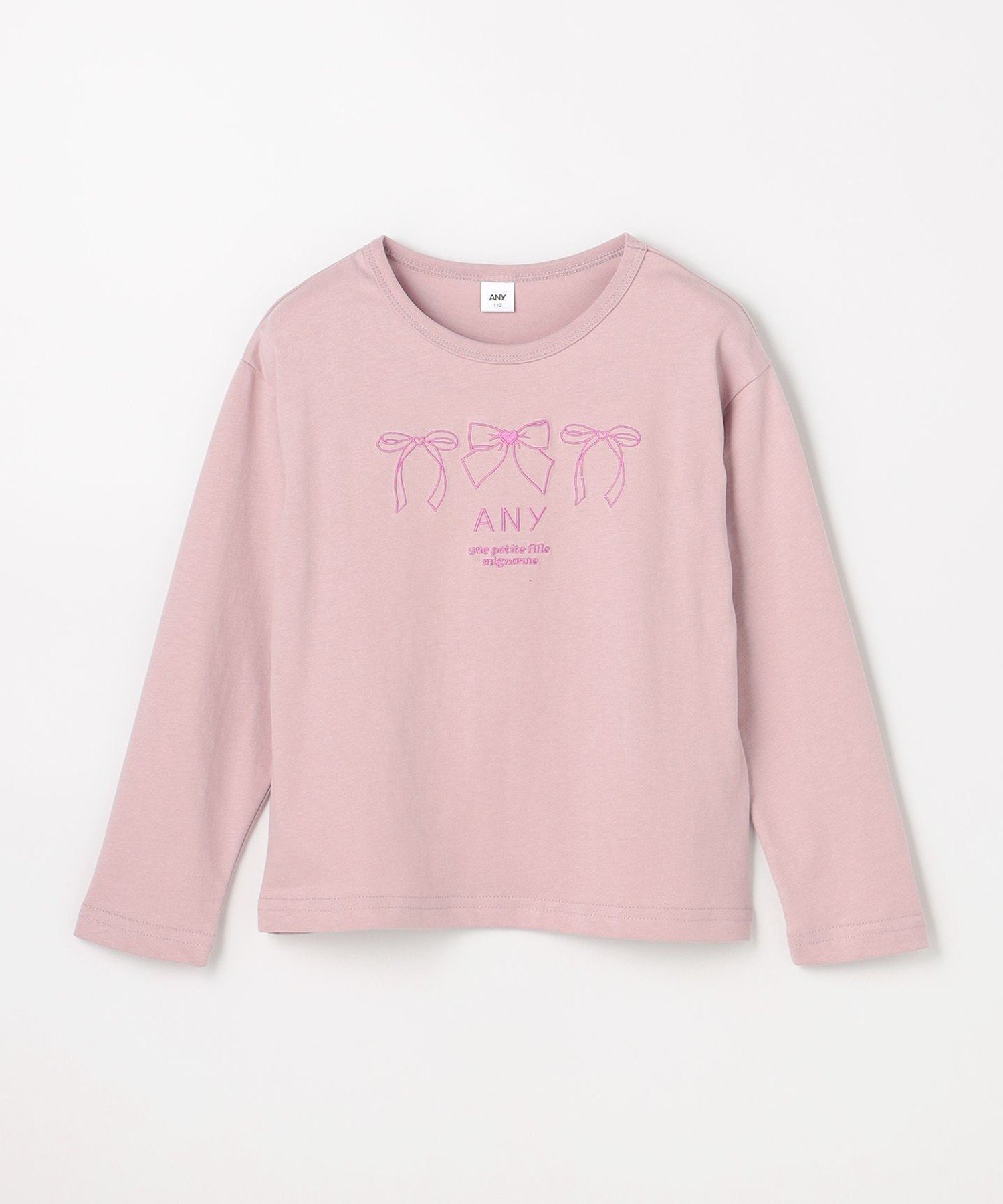 Любая футболка с длинным рукавом с вышивкой ANY KIDS, Pink [012] — фото 3