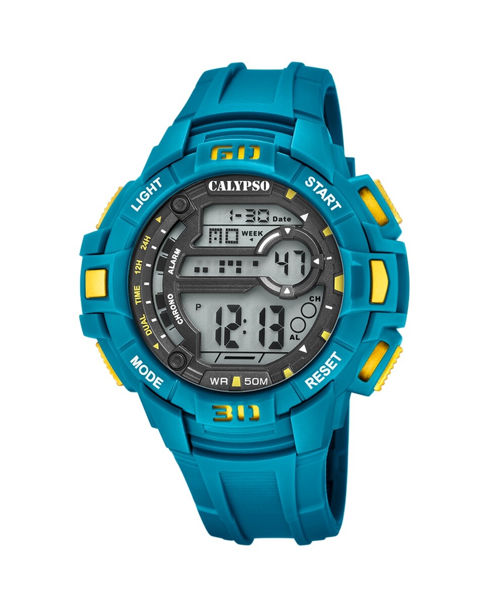 

K5836/2 Digital For Man синие резиновые мужские часы Calypso, синий