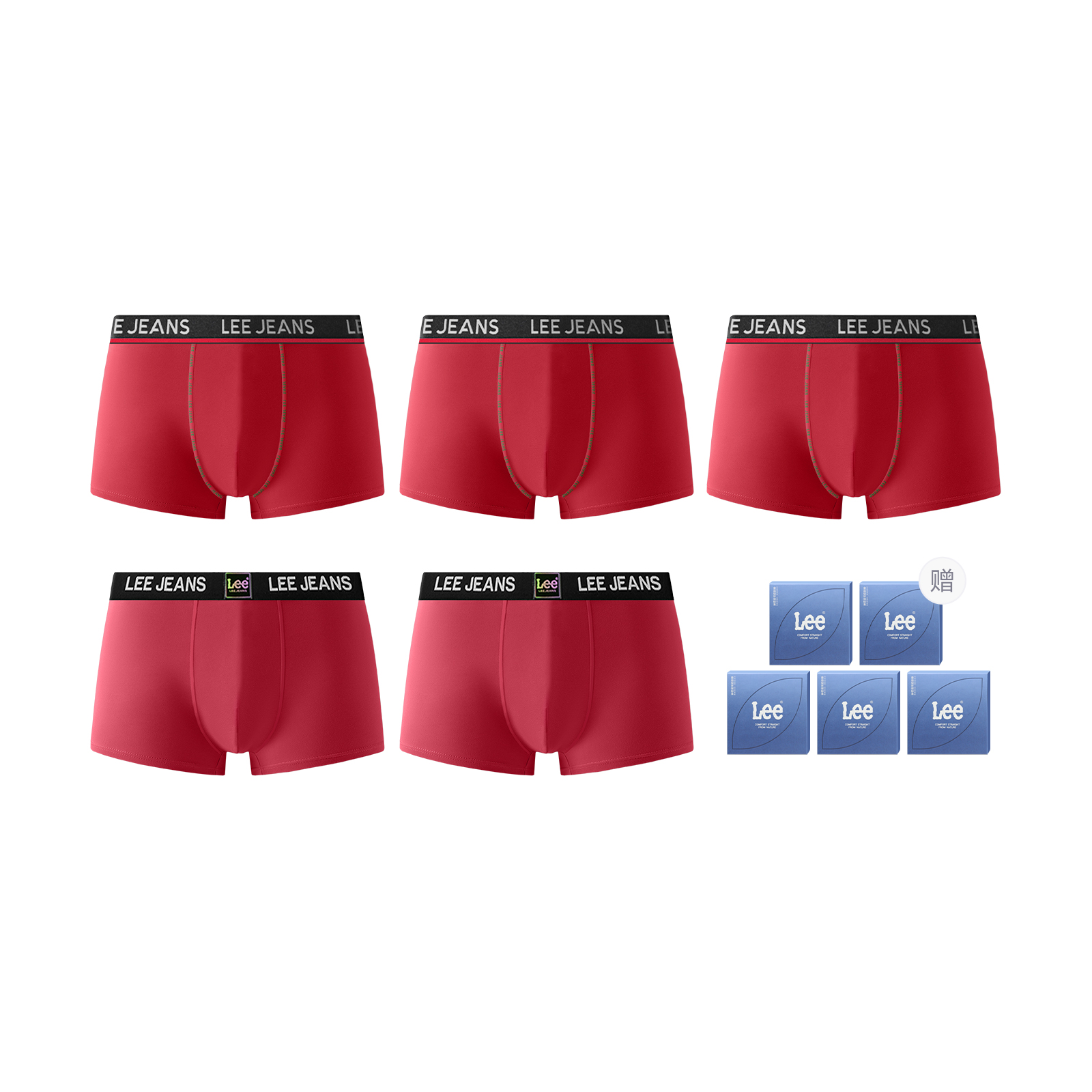 

Sunset 3.0 трусы-боксеры для мужчин, 5 штук Lee, красный