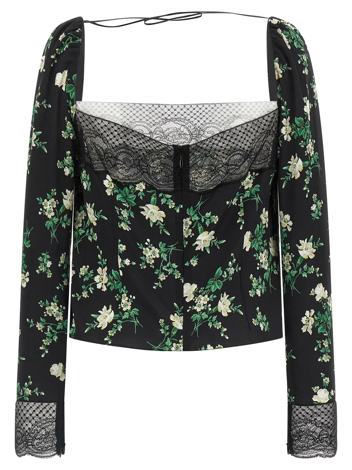 Топ с цветочным принтом DOLCE & GABBANA, черный — фото 2