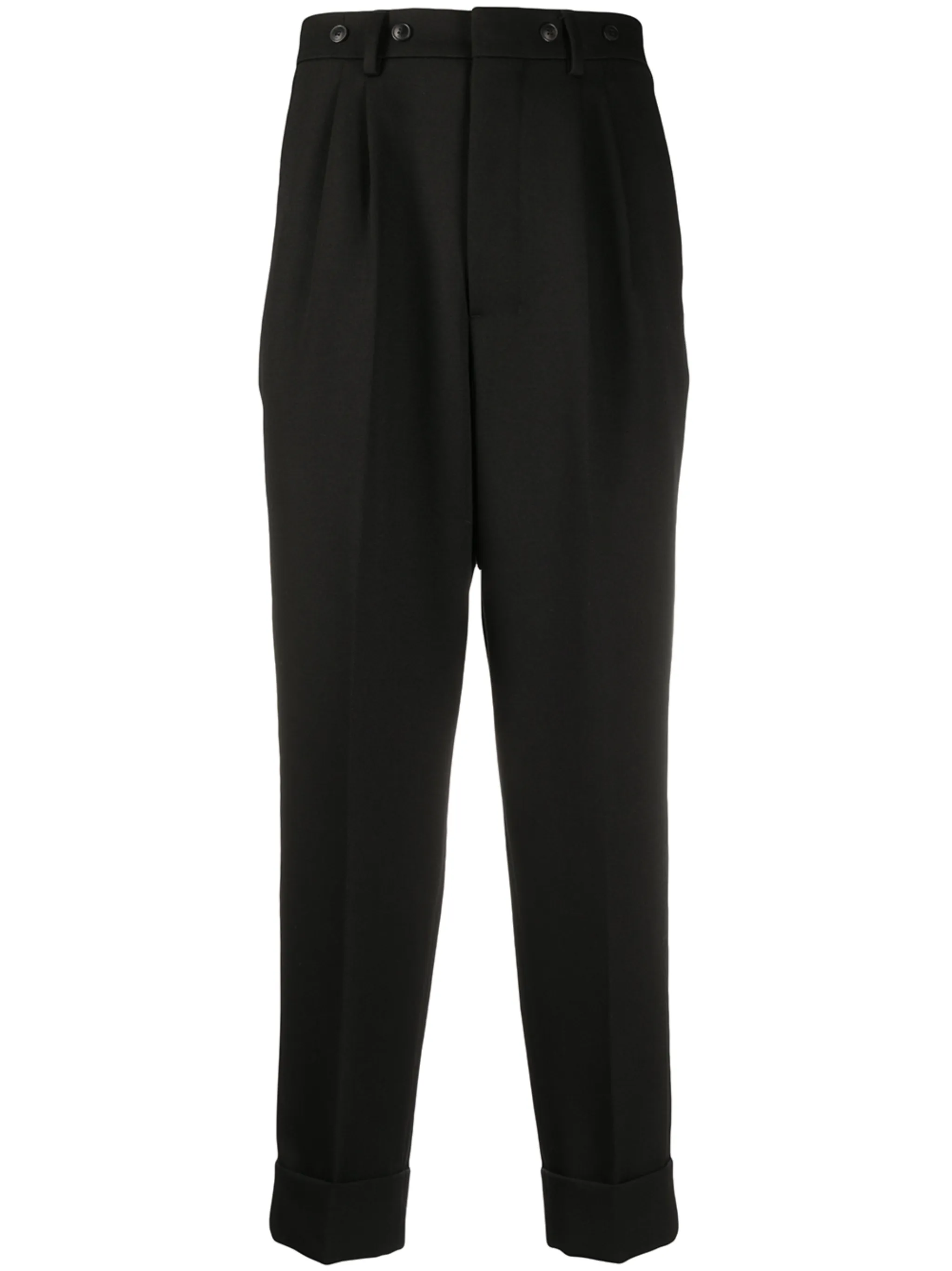 

Зауженные брюки со складками Ami Paris, черный