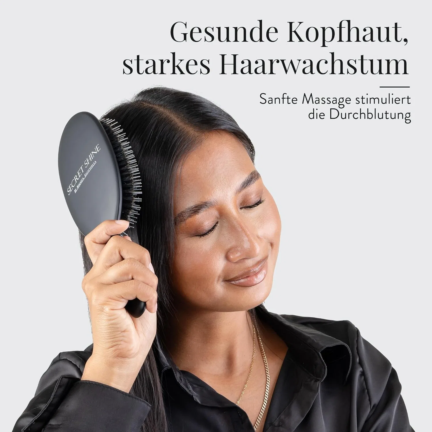 Щетка для наращенных волос «Secret Shine Extensions Brush», черная Bianca Sauchella, Black — фото 3