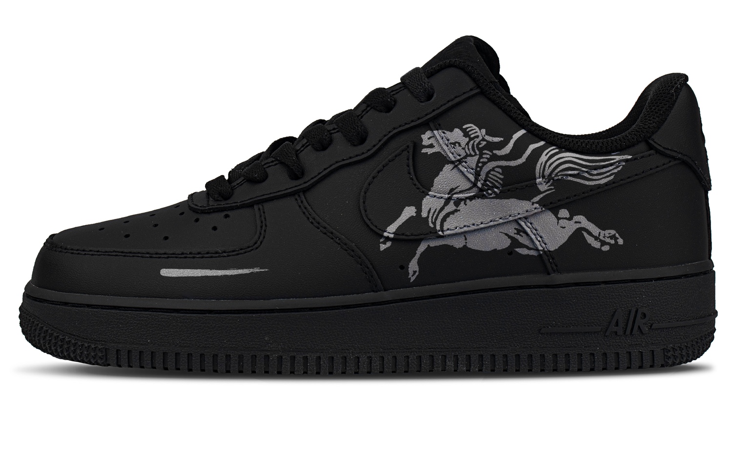 

Nike Кроссовки Air Force 1 Iron Horse Silver Mane Leather Abrasion Resistant Slip Resistant low top мужские