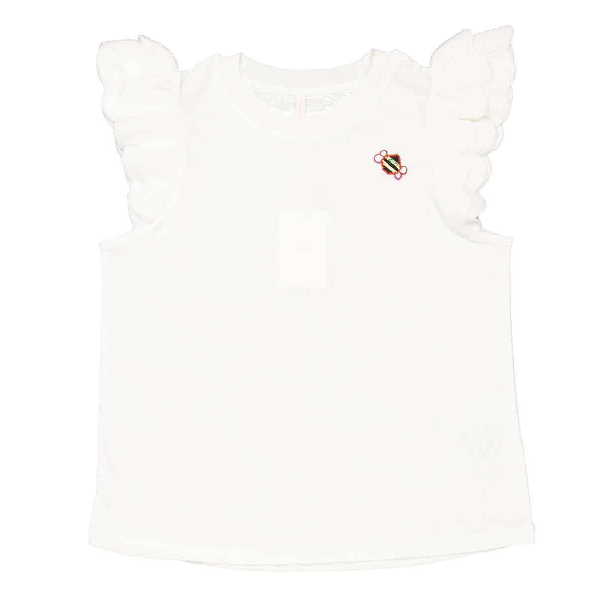 

Zimmermann Девочки Junie Футболка с оборками на рукавах, слоновая кость