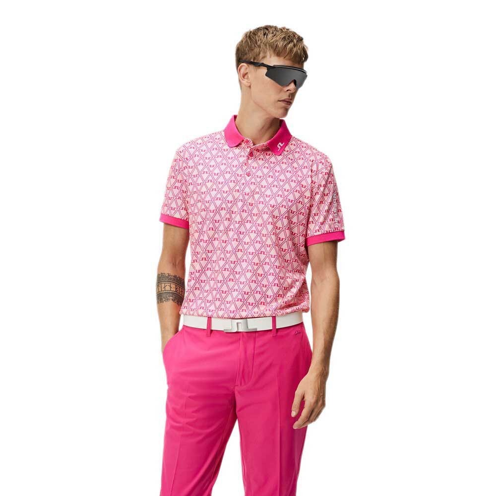 

Поло J.lindeberg Tour Tech Regular Fit Print, розовый