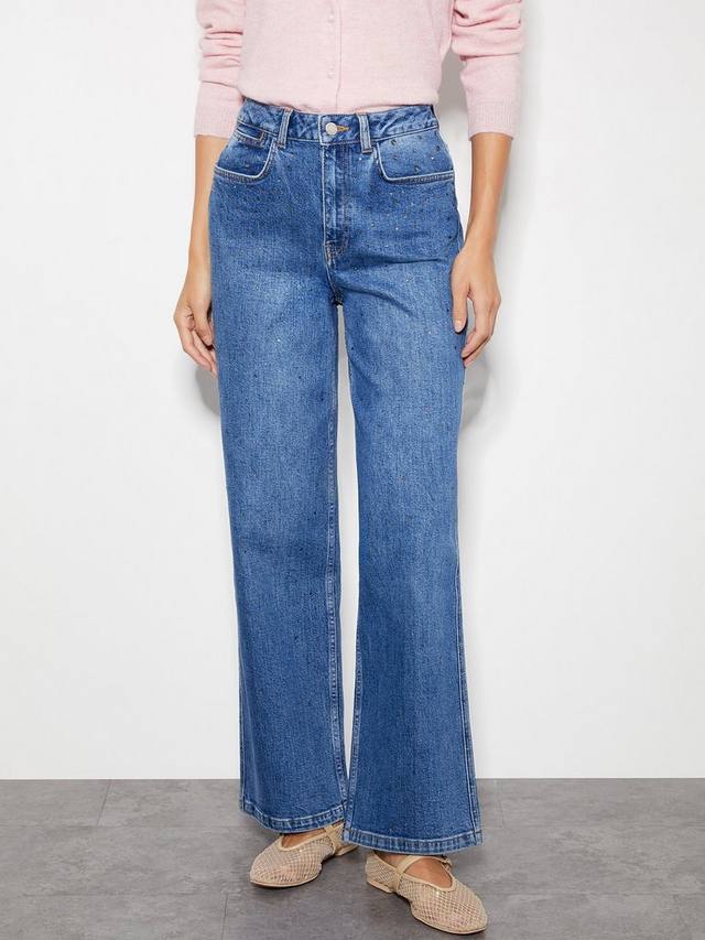 

Украшенные ритой джинсы Monsoon, цвет Mid Authentic Blue