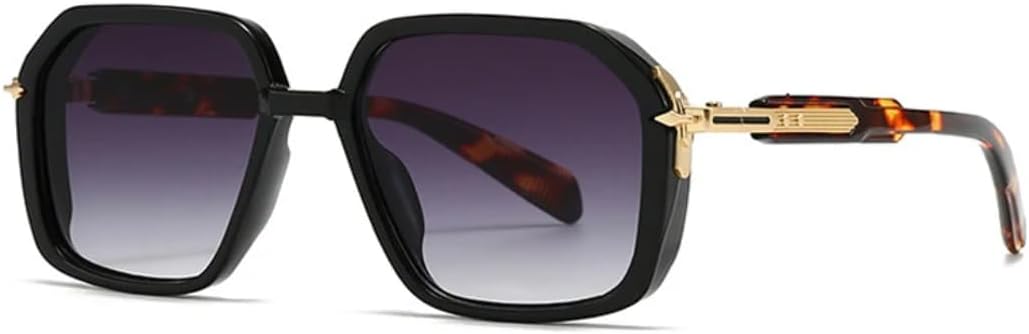 

Мужские солнцезащитные очки в стиле ретро с защитой от УФ-излучения UV400, женские солнцезащитные очки с заклепками и градиентным переходом цвета UUPTTPL, Black Leopard Gray