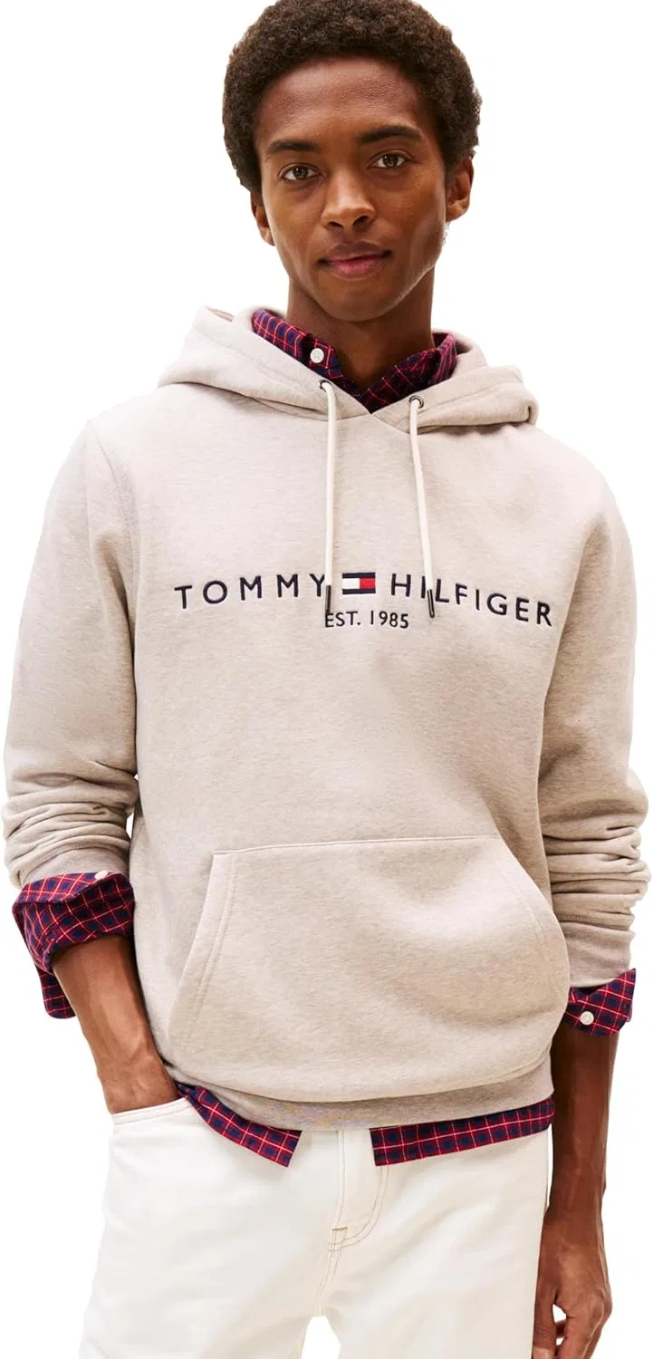 Худи с флисом, Tommy Hilfiger, цвет Heathered Pebble